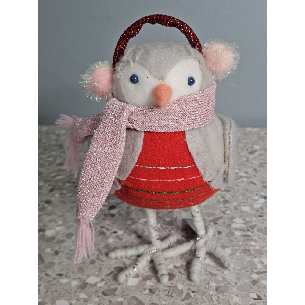 Target NOELLE Bird Featherly Friends 2018 Winter Gray Grey 7" Scarf RETIRED